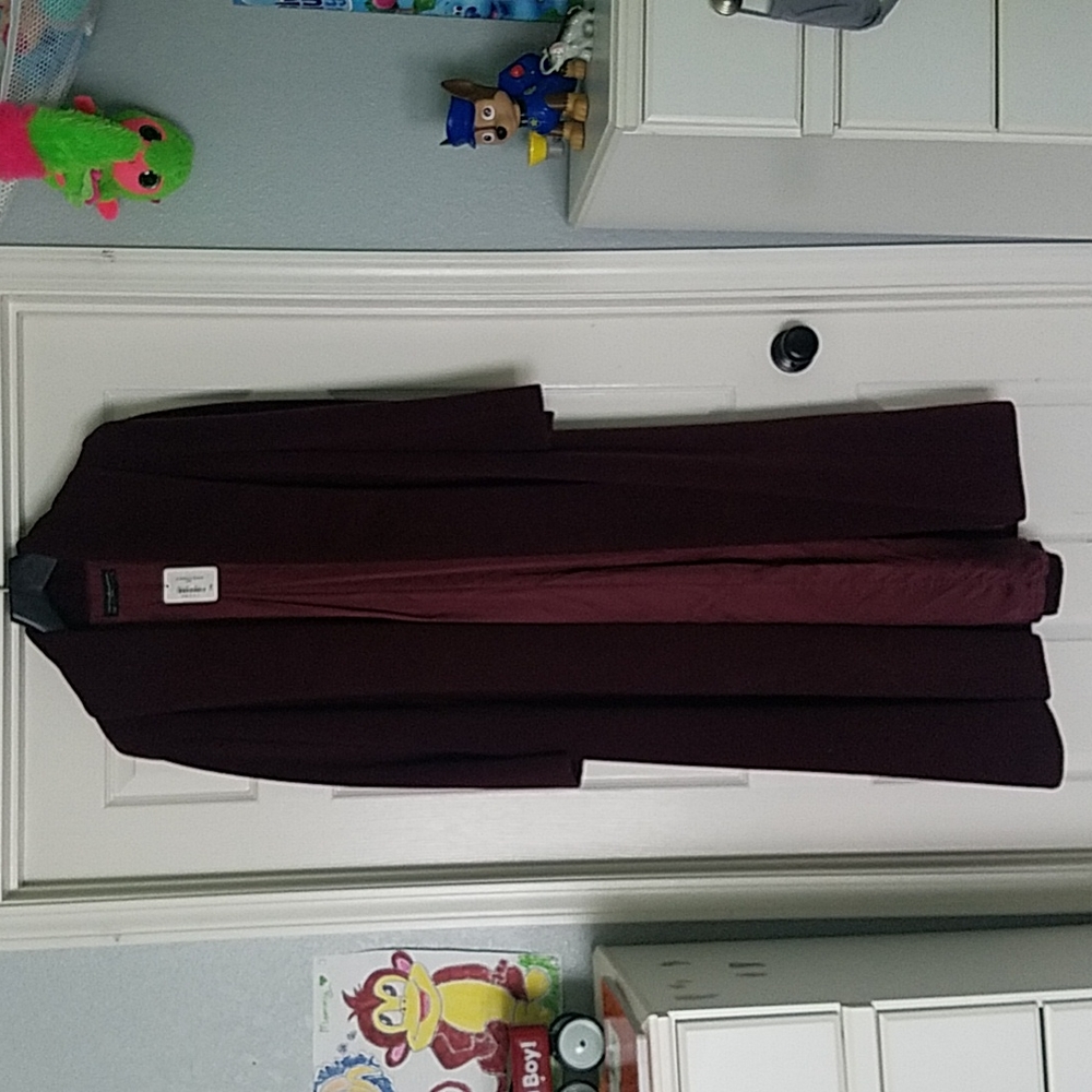 Peruvian Connection Maroon/Burgundy Trench Coat Sm